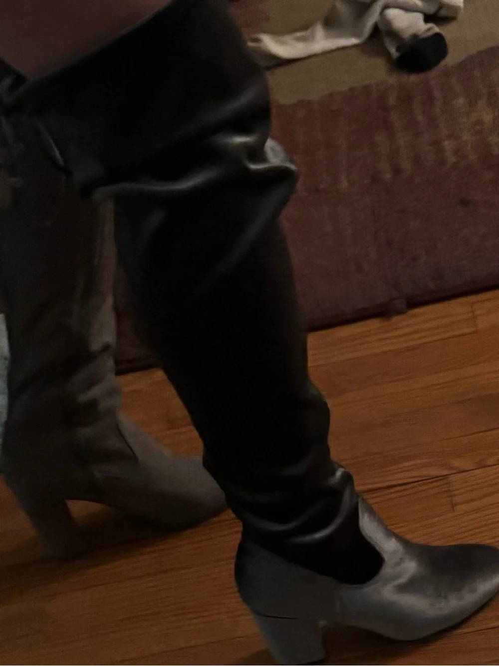 JustFab Gray Over-the-Knee Block Heel Boots